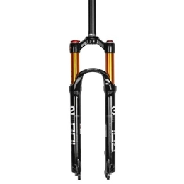 QHY Mountain Bike Fork QHY MTB Suspension Fork For 26 / 27.5 / 29 Inch Bicycle Wheels Double Air Chamber Fork Shoulder Control Remote Lock Out Disc Brake 1-1 / 8" HL / RL (Color : Black Gold HL, Size : 29inch)