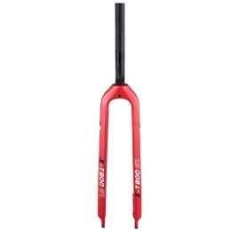 QHY Spares QHY Rigid Forks 26 / 27.5 / 29 in Mountain Bike Tapered Tube Hard Fork MTB 3K Carbon Fiber Bicycle Fork 1-1 / 8 Ultra-Light Cycling Parts Disc Brake (Color : Red, Size : 29inch)