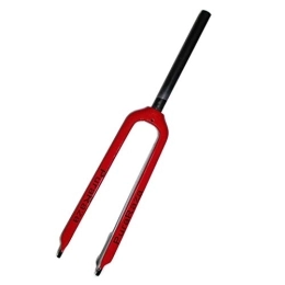 QHY Mountain Bike Fork QHY Rigid Forks 26 / 27.5 / 29 Inch Mountain Cycling Fork Disc / V-Brake Full Carbon Fiber MTB Front Fork 1-1 / 8" (Color : Red, Size : 26inch)