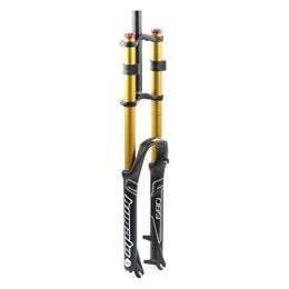 QHYXT Mountain Bike Fork QHYXT Bicycle Fork, Mountain Bike Suspension Fork 26 / 27.5 / 29 Inch Double Shoulder MTB Air Forks, Downhill Rappelling Travel 130Mm Damping