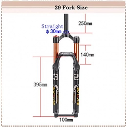 qidongshimaohuacegongqiyouxiangongsi Spares qidongshimaohuacegongqiyouxiangongsi Bike forks MTB Bike Air Suspension Forks 26 / 27.5 / 29 Bicycle Front Fork 15mm Thru Axle Disac Brake Bicycle Accessories mtb fork (Color : Straight 29)