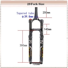 qidongshimaohuacegongqiyouxiangongsi Spares qidongshimaohuacegongqiyouxiangongsi Bike forks MTB Bike Air Suspension Forks 26 / 27.5 / 29 Bicycle Front Fork 15mm Thru Axle Disac Brake Bicycle Accessories mtb fork (Color : Tapered 29)