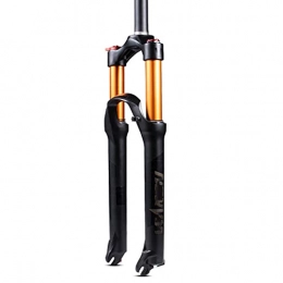 QXFJ Spares QXFJ 26 / 27.5 / 29 Inches Mountain Bike Front Fork, Air Fork / Adjustable Damping / Stroke 100mm / Straight Tube / Cone Canal / 32mm Golden Inner Tube / 9mm Fork Feet / Opening 100MM