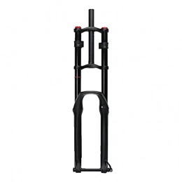 QXFJ Spares QXFJ 27.5 Inch Mountain Bike Front Fork, Double-Shoulder Damping Barrel Shaft Air Fork / Straight Tube 28.6 * 270mm / Stroke 120mm / 32mm Teflon Black Inner Tube / Opening 100MM