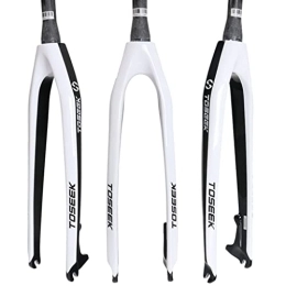  Mountain Bike Fork Rigid Forks 26 / 27.5" / 29" Bicycle Front Fork Lightweight Full Carbon Fiber MTB Bike Front Fork Disc / V-Brake 1-1 / 2 (Color : White, Size : 27.5inch)