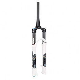 RTYUIO Spares RTYUIO 26" 1-1 / 8" Suspension Fork, MTB Mountain Bike Aluminum Alloy Cone Disc Brake Damping Adjustment Travel 100mm Black&White (White 27.5inch)