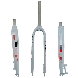 SHENYI Spares SHENYI Mountain Bike Fork 26" 27.5" 29" Aluminums Rigid Disc Fork MTB Disc Brakes Universal 1-1 / 8 700C Disc Road Bike Fork (Color : Gloss white red)
