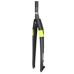 SHHMA Mountain Bike Fork SHHMA Front Fork Bicycle Hard Fork Disc Brake 26 / 27.5 / 29 Inch Vertebral Tube Mountain Bike Full Carbon Front Fork, Yellow label, 27.5inch