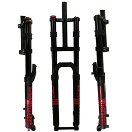 SN Mountain Bike Fork SN Adjustable 27.5 / 29 In Bike Suspension Forks, Double Shoulder Suspension Fork A-pillar Disc Brake Mountain Bike Forks Sports Outdoor (Color : Black red, Size : 27.5in)