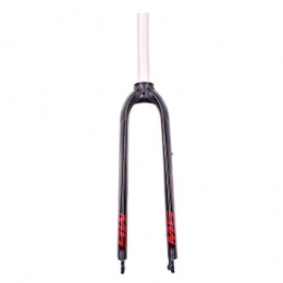 SN Spares SN Cycling Bicycle Front Forks, 1-1 / 8" Compatible 26" 27.5" 29" MTB Cycling Hard Fork Aluminum Alloy Suspension Fork (Color : Red, Size : 27.5INCH)