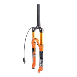 SN Spares SN Cycling MTB Bike Suspension Fork 26 27 29 Inch Magnesium Alloy Remote Lock Out Air Fork Straight / Tapered - Orange (Design : B, Size : 27.5 inch)