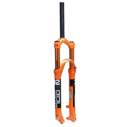 SN Spares SN Cycling MTB Mountain Bike Front Fork, Travel 100mm 1-1 / 8" Aluminum Alloy AIR System 26" 27.5" 29" Bicycle Suspension Fork - Orange (Size : 26inch)