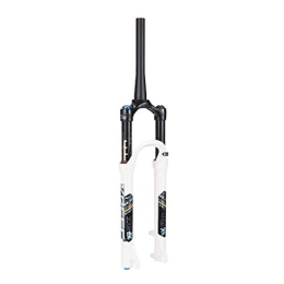 SN Spares SN Cycling MTB Suspension Fork Alloy Tapered Air Fork, for 26 Inch 27.5 Inch 29 Inch Mountain Disc Brake Bike - White (Size : 26 inch)