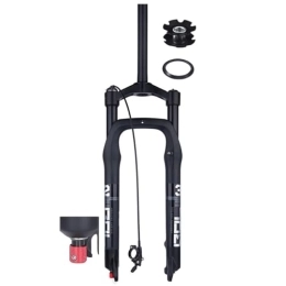 FukkeR Mountain Bike Fork Snow Bike Air Suspension Fork 26 Inch Rebound Adjust XC AM Mountain Bike Front Forks 130 Travel QR Axle 9mm 135mm Straight 1-1 / 8 Manual Remote Lockout (Color : Black remote, Size : 26inch)