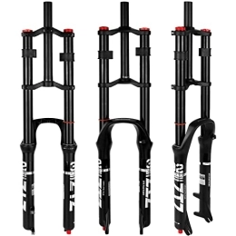 splumzer Mountain Bike Fork splumzer Bike Suspension Fork 26 / 27.5 / 29" for Mountain Bike DH Air Double Shoulder Downhill Rappelling Shock Absorber Straight Tube Ultralight Bicycle Shock Absorber Rebound Adjust (Black, 26 inches)