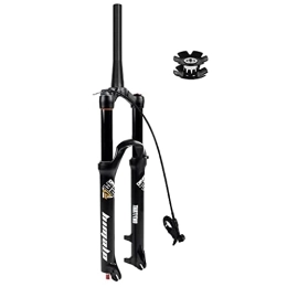 MabsSi Spares Straight Threadless Rebound Adjustment Bicycle Front Fork 26 / 27.5 / 29 Inch, 160mm Travel Tapered And Magnesium Alloy Air MTB Suspension Fork Black(Size:27.5 INCH, Color:TAPERED REMOTE LOCKOUT)