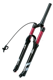 SuIcra Mountain Bike Fork SuIcra Bike Suspension Fork 26 / 27.5 / 29'' MTB Air Fork 115mm Travel 1-1 / 8 Straight / Tapered Bicycle Front Fork Rebound Adjustable Disc Brake QR 9mm (Color : Tapered RL, Size : 27.5inch)