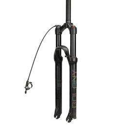 SJHFG Mountain Bike Fork Suspension 26 27.5 29 Air MTB Suspension Fork, Rebound Adjust QR 9mm Travel 120mm Remote Lockout Mountain Bike Forks fork (Color : BLACK-Straight, Size : 26INCH)