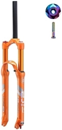 SJHFG Mountain Bike Fork Suspension Forks 26 27.5 Inch MTB Air Suspension Forks, Alloy 1-1 / 8" with Top Cap and Screws Shock Quick release 9mm Travel 120mm Bike Fork Accessories (Color : Orange, Size : 27.5 inch)