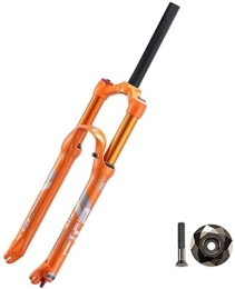 SJHFG Mountain Bike Fork Suspension Forks Mountain Bicycle Suspension Fork 26 / 27.5 Inch, Magnesium Alloy 1-1 / 8" MTB Front Forks Double Air Chamber with Top Cap Accessories (Color : Orange, Size : 27.5 inch)