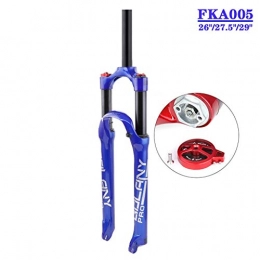 TianyiTrade Spares TianyiTrade 26" 27.5" 29" MTB Bike Suspension Fork 1-1 / 8" Disc V-type Alloy Travel 100mm Unisex Lightweight Air Fork (Color : Blue, Size : 26 inch)