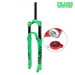 TianyiTrade Spares TianyiTrade MTB Bike Suspension Fork 26" 27.5" 29" Shoulder Control Mountain Lightweight Disc V-type Alloy Gas Fork 1-1 / 8" Travel 100mm (Color : Green, Size : 26 inch)