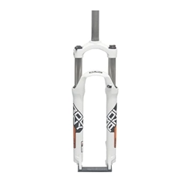 TISORT Mountain Bike Fork TISORT MTB Suspension Fork 26 27.5 29 Inch 100mm Travel Mountain Bike Suspension Forks Rebound Adjustment 1-1 / 8 28.6mm Straight Manual Lockout (Color : White Orange, Size : 26'')