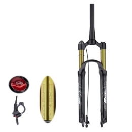 TS TAC-SKY Spares TS TAC-SKY 26 / 27.5 / 29inch Straight / Tapered Tube Bicycle Accessories MTB Air Fork Suspension Bicycle Front Suspension Travel 120mm (Color : Gold, Size : 29 Tapered Remote)
