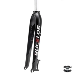 TS TAC-SKY Mountain Bike Fork TS TAC-SKY MTB Rigid Fork 26 27.5 29 Mountain Bike Fork Quick Release 9mm Straight Tube Bicycle Fork Aluminum Alloy Bike Parts (Color : White-Red Logo)