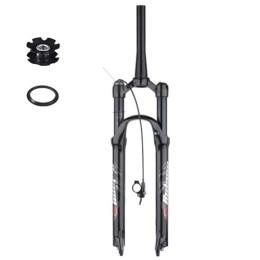 TS TAC-SKY Mountain Bike Fork TS TAC-SKY Travel 120mm 26 / 27.5 / 29inch Straight / Tapered Tube Bicycle Accessories MTB Air Fork Suspension Bicycle Front Suspension (Color : Black, Size : 26 Tapered Remote)