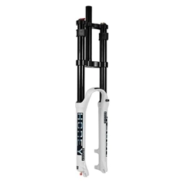 UKALOU Mountain Bike Fork UKALOU 26 27.5 29 DH MTB Air Fork Downhill Mountain Bike Suspension Fork Travel 140mm Rebound Adjust Double Shoulder Straight Fork Manual Lockout QR 9mm (Color : White, Size : 29'')