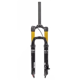 UKALOU Mountain Bike Fork UKALOU 26 / 27.5 / 29 Mountain Bike Air Suspension Fork Travel 100mm XC MTB Fork Damping Adjustable 1-1 / 8 Straight Tube Front Forks QR 9mm Remote Lockout (Color : Gold, Size : 27.5'')