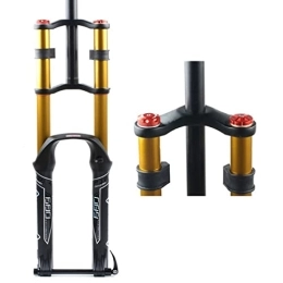 UKALOU Mountain Bike Fork UKALOU Bike Suspension Forks DH Downhill Suspension Fork 26 27.5 29 Inch Air Shocks Forks Disc Brake Mountain Bike Double Shoulder Front Fork 1-1 / 8 Thru Axle 15mm Travel 140mm With Damping 2600g