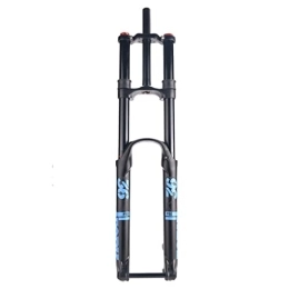 UKALOU Mountain Bike Fork UKALOU Mountain Bike Suspension Fork Downhill 26 27.5 29 Inch Double Shoulder MTB Air Fork 160mm Travel Rebound Adjus Disc Brake 1-1 / 8 Thru Axle 20x110mm (Color : Blue, Size : 29inch)