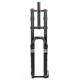 UKALOU Mountain Bike Fork UKALOU MTB Downhill Fork 26 27.5 29 Inch Air Suspension Travel 130mm Mountain Bike Double Shoulder Front Fork Disc Brake 1-1 / 8 Thru Axle Rebound Adjust (Color : 26'' black)