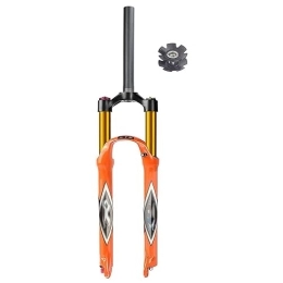 MabsSi Spares Ultralight XC Mountain Bike Front Forks26 27.5 29 MTB Air Suspension Fork Orange, Rebound Adjust Straight / Tapered Tube Manual / Remote Lockout Bike Forks(Size:26 INCH, Color:TAPERED MANUAL LOCK OUT)