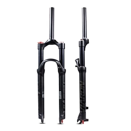 UPPVTE Mountain Bike Fork UPPVTE Air Suspension Fork, 26 / 27.5 / 29 Inch Straight Tube Shoulder Control Dual Air Chamber Fork Travel 100mm Damping Adjustment, For MTB Bike (Color : Black, Size : 27.5inch)