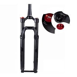 UPPVTE Mountain Bike Fork UPPVTE Air Suspension Fork, 27.5 / 29 Inch Barrel Axle Damping Mountain Bike Fork Travel 100mm Tapered Tube Shoulder Control Bicycle Accessories (Color : Black, Size : 29inch)