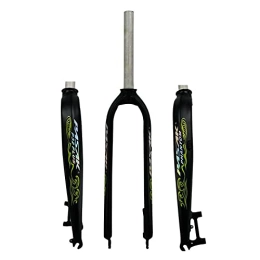 UPPVTE Spares UPPVTE Bicycle Hard Fork, 26 / 27.5 / 29inch Straight Tube Disc Brake Aluminum Alloy MTB Front Fork 9mm QR Bike Accessories (Color : Black green, Size : 27.5inch)