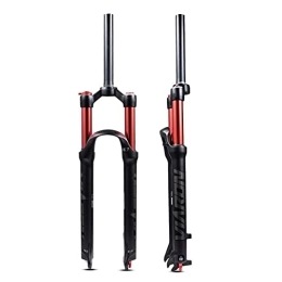 UPPVTE Spares UPPVTE Bicycle Shock Absorber Forks, Straight Tube 26 / 27.5 / 29 Inch Dual Air Chamber Fork Damping Adjustment Travel 100mm, For MTB Bike (Color : Black Red, Size : 27.5inch)