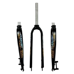 UPPVTE Spares UPPVTE Carbon Fiber Bike Front Fork, Disc Brake 26 / 27.5 / 29inch Aluminum Alloy Fork Straight Tube 9mm Quick Release, For MTB Bike (Color : Black orange, Size : 27.5inch)