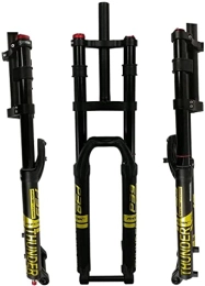 UPPVTE Mountain Bike Fork UPPVTE Downhill Bike Suspension Fork, Manual Lockout Rebound Adjust Straight Steerer MTB Bicycle Fork Air Shock Absorber DH Downhill Forks (Color : Yellow, Size : 27.5inch)