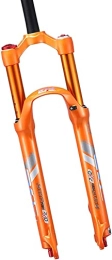 UPPVTE Spares UPPVTE Mountain Bicycle Suspension Fork 26 27.5in, Double Air Chamber Fork 1-1 / 8" Rebound Adjustment Travel 100mm QR 9mm Disc Brake Fork Forks (Color : Orange, Size : 26 inch)