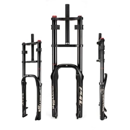 UPPVTE Spares UPPVTE Mountain Bike Suspension Fork, 20 * 4.0in Lightweight Alloy Double Shouldered Snowbike 26inch Air Supension Front Fork 9mm Axle Forks (Color : Black, Size : 20inch)