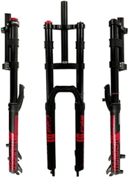 UPPVTE Spares UPPVTE MTB Bike Front Forks 27.5 / 29In, Double Shoulder Air Bicycle Fork Rebound Adjust 1-1 / 8" HL Front Fork QR 9mm Travel 140mm Disc Brakes Forks (Color : Black Red, Size : 27.5 inch)