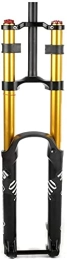 UPVPTK Spares UPVPTK Mountain Bike Downhill Fork 27.5 29In, Disc Brake Double Shoulder Fork 1-1 / 8" Thru Axle 15mm Air Forks Travel 160mm with Damping Forks (Color : Gold, Size : 29'')