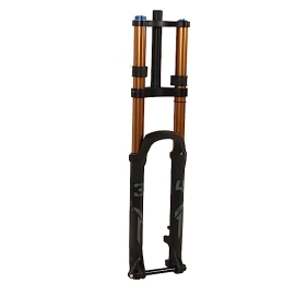 VGEBY Spares VGEBY Mountain Bike Front Fork, Aluminum Alloy 29inch Straight Tube Gold Manual Lockout Travel Bike Front Forks For Mountain Bike