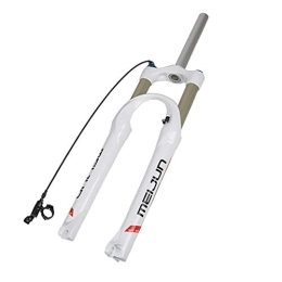 VPPV Mountain Bike Fork VPPV Suspension Fork 26 Inch, Mountain Bike Fork Steerer Tube Remote Lock Out Disc Brake 1-1 / 8" Disc Mtb Bumper Gas Fork Absorber (Color : White, Size : 26 inch)