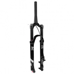 VTDOUQ Spares VTDOUQ Mountain bike 140mm suspension fork MTB 26 / 27.5 / 29 inch, light metal 1-1 / 8"air forks 9mm QR (color: black - conical remote lock, size: 27.5")
