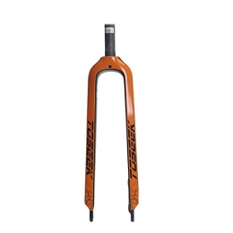 WangT Mountain Bike Fork WANGT Bike Suspension Fork, 26 / 27.5 / 29" Disc Brake Carbon Mountain Bike Fork 28.6mm Threadless Straight Tube Superlight Bicycle Front Forks, Orange, 27.5